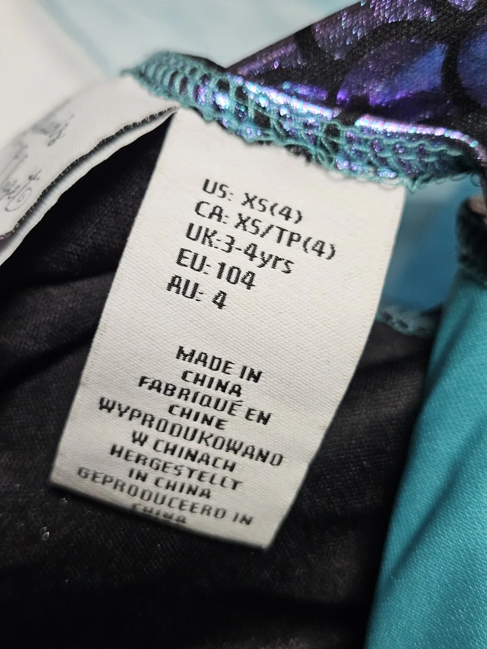 Mermaid Tutu Costume Dress - Purple & Blue Size 4